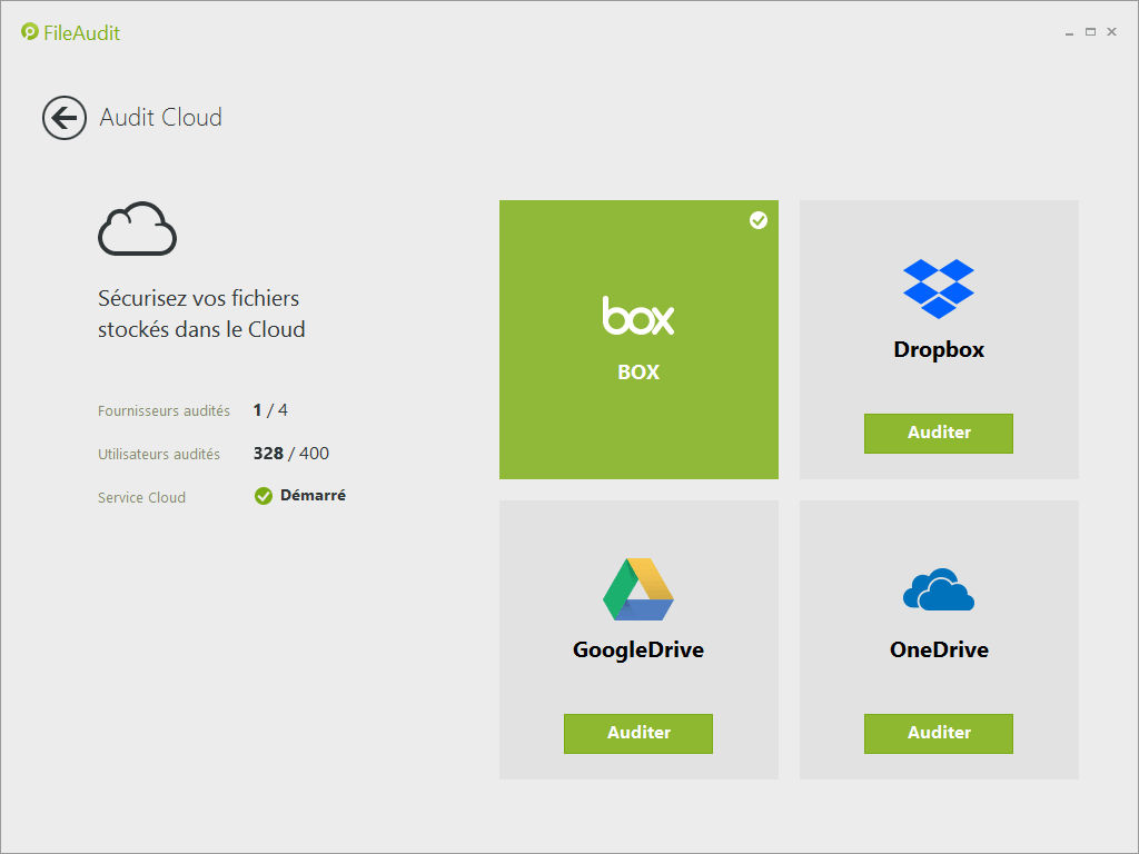 Audit de Fichiers pour les Fournisseurs de Stockage basés sur le Cloud
